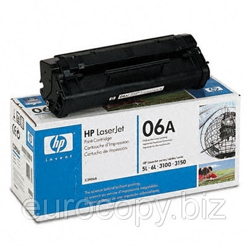 Тонер-картридж HP LaserJet 5L / 6L ресурс ~ 2500 стр @ 5% (A4) (C3906A) Original - Фото №1