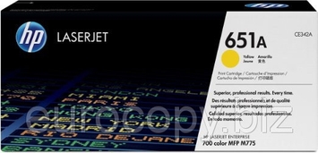Тонер-картридж HP 651A LaserJet M775dn / M775f / M775z / M775z ресурс ~ 16000 стор @ 5% (A4) Yellow (CE342A) Original - Фото №1