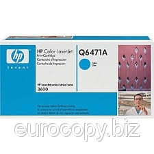Тонер-картридж HP Color LaserJet 3600/3800 / CP3505 ресурс ~ 4000 стр @ 5% (A4) Cyan (Q6471A) Original - Фото №1