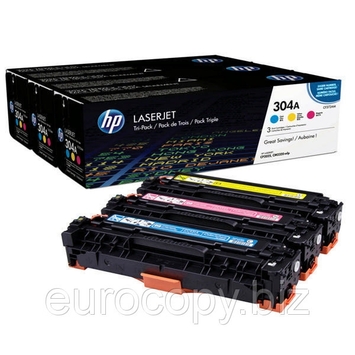 Тонер-картридж HP LaserJet 304A CYM Tri-Pack (Cyan, Yellow, Magenta) для CM2320nf/2320fxi/CP2025dn/CP2025n (CC531A, CC532A, CC533A) - Фото №1