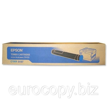 Тонер-картридж Epson AcuLaser C9100 ресурс ~ 12000 стр @ 5% (A4) Cyan (C13S050197) - Фото №1