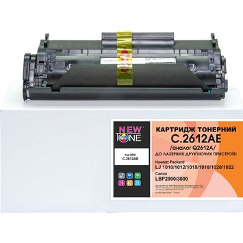 Тонер-картридж NewTone для HP LaserJet 1010/1020/1022 Q2612A Black (C.2612AE) - Фото №1