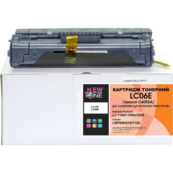 Тонер-картридж NewTone для HP LaserJet 1100, Canon LBP-800/810 C4092A Black (LC06E) - Фото №1