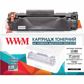 Тонер-картридж WWM для HP Color LaserJet P1102/M1132/M1212 Canon 725 CE285A Black (LC48N) - Фото №1