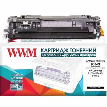 Тонер-картридж WWM для HP Color LaserJet P2035/2055 CE505A Black (LC34N) - Фото №1