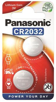 Батарейка Panasonic CR 2 032 BLI 2 Lithium, 3.0 V 2шт. (CR-2032EL/2B ) - Фото №1
