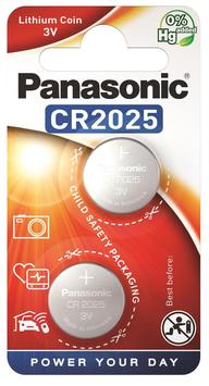 Батарейка Panasonic CR 2025 BLI 2 Lithium, 3.0 V 2шт. (CR-2025EL/2B ) - Фото №1