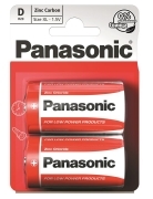 Батарейка Panasonic Red Zinc R20 BLI 2 Zinc-Carbon, 1.5 V 2шт. (R20REL/2BPR ) - Фото №1