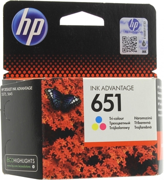 Картридж HP No.651 DJ Ink Advantage 5575/5645 Color (C2P11AE) - Фото №1