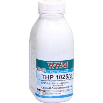 Тонер WWM THP 1025/c для HP CLJ CP1025 бутль 35г Cyan (HP1025C) - Фото №1