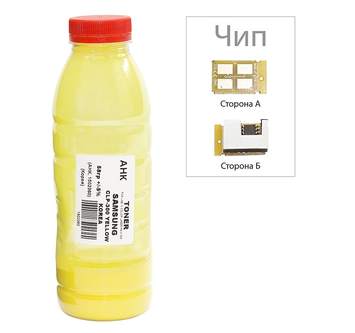 Тонер+чип АНК для Samsung CLP-300 ( тонер АНК, чип АНК) бутль 58г Yellow (1500240) - Фото №1