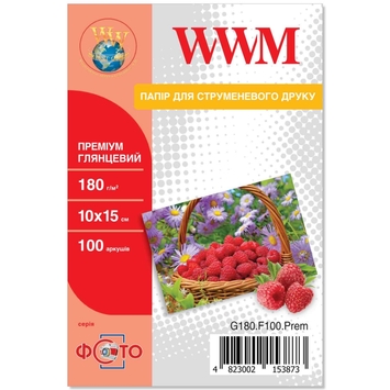 Фотобумага WWM глянцевая 180г/м кв, 10x15 см, 100л (G180.F100.Prem) Premium - Фото №1