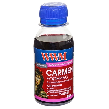 Чорнило WWM CARMEN для Canon 100г Magenta Водорозчинні (CU / M-2) універсальні - Фото №1