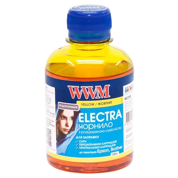 Чорнило WWM ELECTRA для Epson 200г Yellow Водорозчинні (EU / Y) універсальні - Фото №1