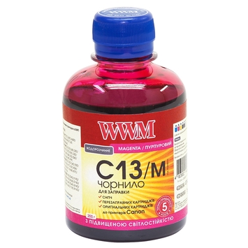 Чернила WWM Canon CLI-426M/CLI-521M 200г Magenta Водорастворимые (C13/M) светостойкие - Фото №1