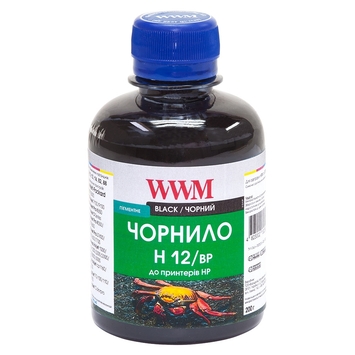 Чорнило WWM для HP №10/11/12 200г Black Пігментні (H12/BP) - Фото №1