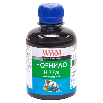 Чорнило WWM для HP №177/84 200г Black Водорозчинні (H77/B) - Фото №1