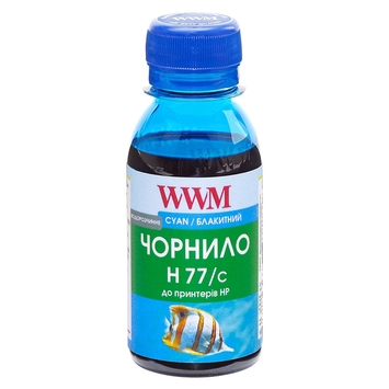 Чорнило WWM для HP №177/85 100г Cyan Водорозчинні (H77/C-2) - Фото №1