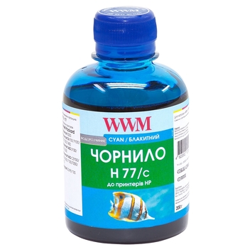 Чернила WWM для HP №177/85 200г Cyan Водорастворимые (H77/C) - Фото №1