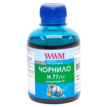 Чорнило WWM для HP №177/85 200г Light Cyan Водорозчинні (H77/LC) - Фото №1