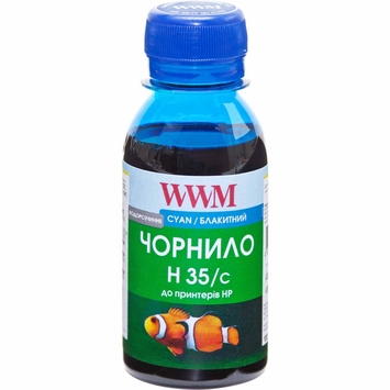 Чорнило WWM для HP №22 / 134/121 100г Cyan Водорозчинні (H35/C-2) для СНПЧ - Фото №1