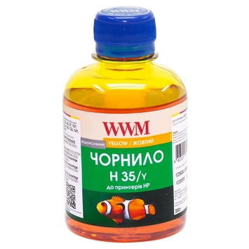 Чорнило WWM для HP №22 / 134/121 200г Yellow Водорозчинні (H35/Y) для СНПЧ - Фото №1