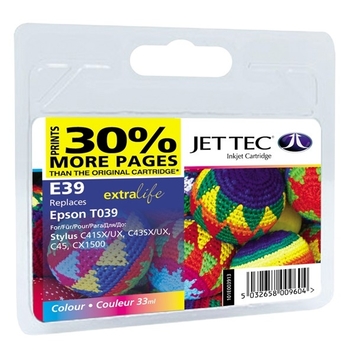 Картридж JetTec для Epson Stylus C41/C43/C45 C13T03904A Color (110E003913) підвищеної ємності - Фото №1