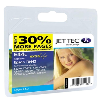 Картридж JetTec для Epson Stylus C64/C84 C13T044240 Cyan (110E004402) підвищеної ємності - Фото №1