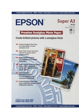 Бумага Epson A3+ Premium Semigloss Photo Paper, 20 л. - Фото №1
