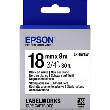 Картридж с лентой Epson LK5WBW Black/White 18mm/9m (C53S655012) Original - Фото №1