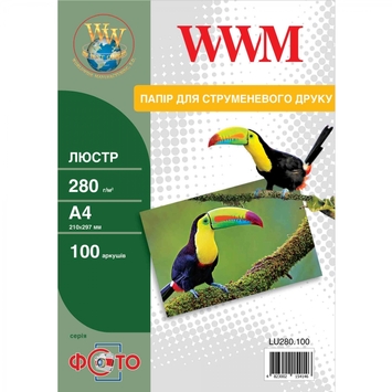 Фотопапір Luster WWM глянцевий 280г/м кв, A4, 100л (LU280.100) - Фото №1