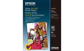 Фотопапір Value Glossy Epson глянцевий 183г/м кв, A4, 20л (C13S400035) - Фото №1