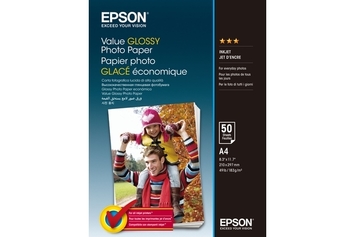 Фотопапір Value Glossy Epson глянцевий 183г/м кв, A4, 50л (C13S400036) - Фото №1