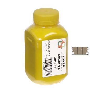 Тонер+чіп АНК для Konica Minolta MC 1600 ( тонер АНК, чіп АНК) бутль 85г Yellow (1501352) - Фото №1