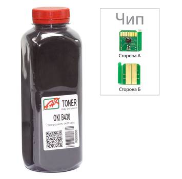 Тонер+чіп АНК для OKI B430 ( тонер АНК, чіп АНК) бутль 240г Black (1401338) - Фото №1