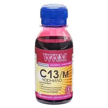 Чернила WWM для Canon CLI-426M/CLI-521M 100г Magenta Водорастворимые (C13/M-2) светостойкие - Фото №1