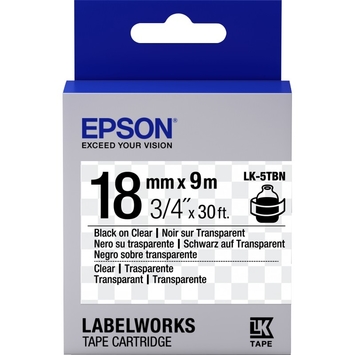 Картридж Epson для LW-400/400VP/700 Clear Black/Clear 18мм x 9м (C53S655008) - Фото №1