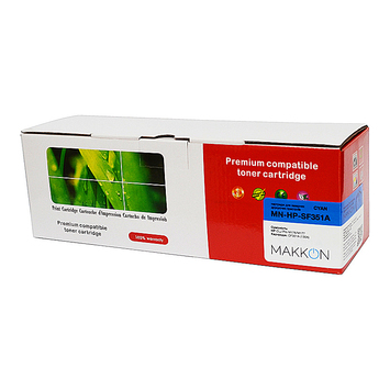 Картридж тонер HP CLJP СF351A (130A) (SF351A) Makkon ресурс 1000 стр. Cyan (MN-HP-SF351A) - Фото №1