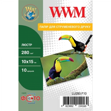 Фотопапір Luster WWM напівглянцевий 280г/м кв, 10см x 15см, 10л (LU280.F10) - Фото №1