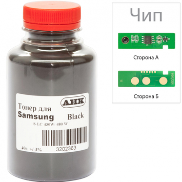 Тонер + чіп АНК Samsung SL-C430 ( тонер АНК, чіп АНК) бутль 40г Black - Фото №1