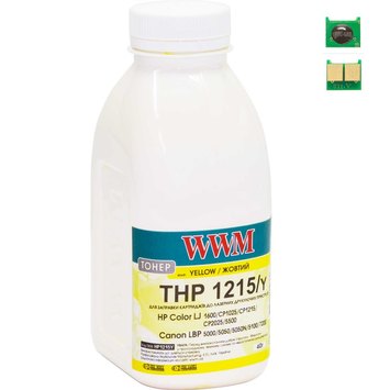 Тонер + чіп WWM для HP CLJ CP1215/CP1515/CM1312 бутль 40г Yellow (TC1215Y)0г Yellow (TC1215Y) - Фото №1