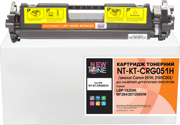 Тонер-картридж NewTone для Canon LBP-162DW, MF264/267/269DW Canon 051H, 2169C002 Black (NT-KT-CRG051H) - Фото №1