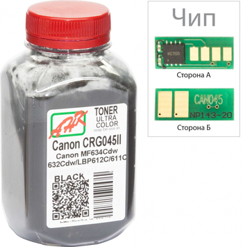 Тонер+чип АНК для Canon MF610/630 ( тонер АНК, чип APEX) бутыль 40г 1400 копий Black (3203124) - Фото №1