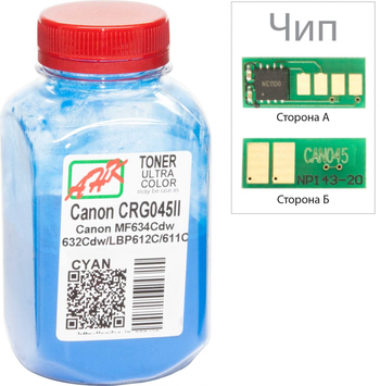 Тонер+чип АНК для Canon MF610/630 ( тонер АНК, чип APEX) бутль 35г 1300 копий Cyan (3203121) - Фото №1