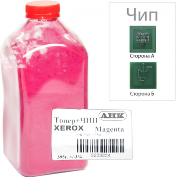 Тонер+девелопер+чип АНК для Xerox Phaser 7750/7760 бутыль 395г Magenta (3203224) - Фото №1