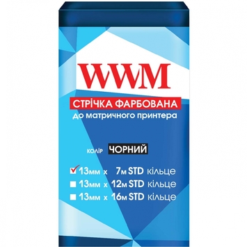 Лента WWM 13мм х 7м (12,7мм x 7м) STD кольцо Black (R13.7S) - Фото №1