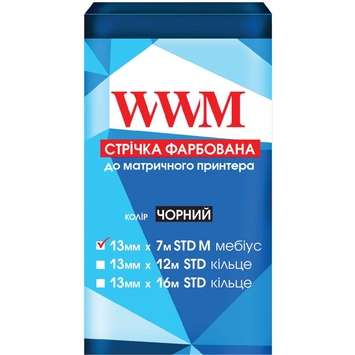 Лента WWM 13мм х 7м (12,7мм x 7м) STD левый Black (R13.7SM) - Фото №1