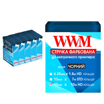 Стрічка КОМПЛЕКТ 5шт WWM 10мм х 10м HD кільце Black (R10.10H5) - Фото №1