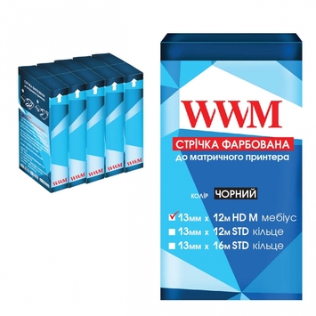 Стрічка КОМПЛЕКТ 5шт WWM 11мм х 12м HD лівий Black (R11.12HM5) - Фото №1