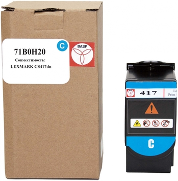 Тонер-картридж BASF для Lexmark CS417dn 71B0H20 Cyan (BASF-KT-71B0H20) - Фото №1